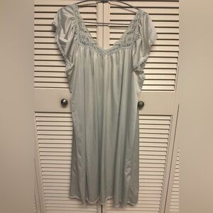 Elegant Light Blue Nightgown with Lace Detail